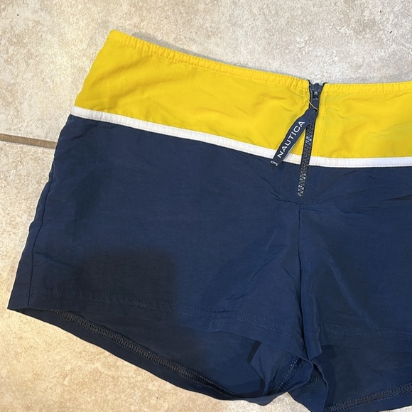 Y2K Nautical Colorblock Low Rise Board-shorts Micro Shorts S Cover Up Zipper - Picture 5 of 6